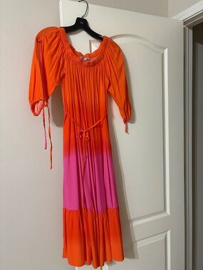 Orange & Pink Ombre Maxi Dress